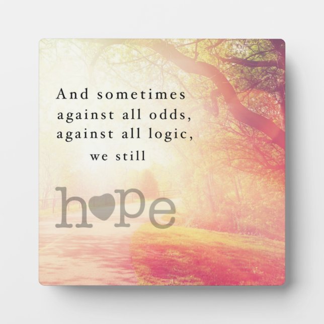 Plaque Photo Espoir (Devant)