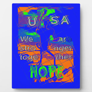Plaque Photo Espoir psychédélique des Etats-Unis : Art Blue Uni