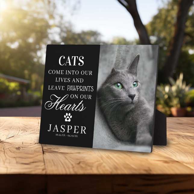 Plaque photo et citation mémorial pour chat élégan (Créateur téléchargé)
