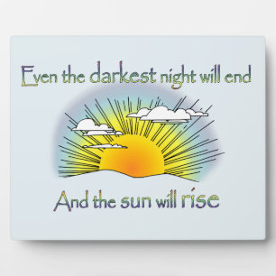 Plaque Photo Et le soleil se lèvera
