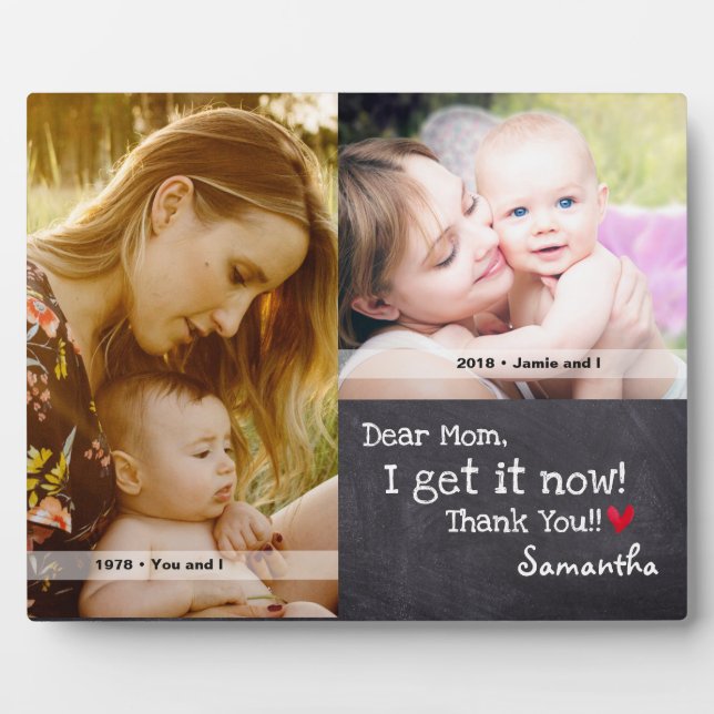 Plaque Photo Et maintenant, Chère maman, je l'ai maintenant, Me (Devant)