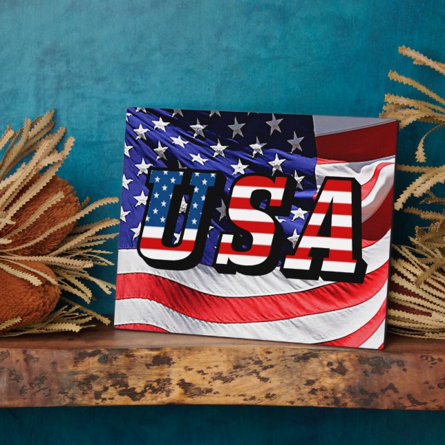 Plaque Photo États-Unis - Drapeau Américain (Côté)