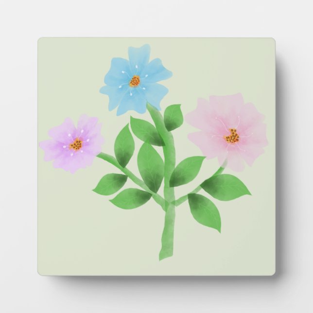 Plaque Photo Ethereal Watercolor Wildflower Bouquet - Pastel Fl (Devant)