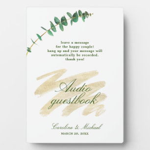 Plaque Photo Eucalyptus, Emerald et Gold Audio Guestbook