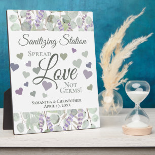 Plaque Photo Eucalyptus & Lavender Sanitizing Station Wedding