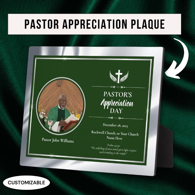 Plaque Photo Evénement de l'église d'Appréciation Pastor Vert A (Créateur téléchargé)