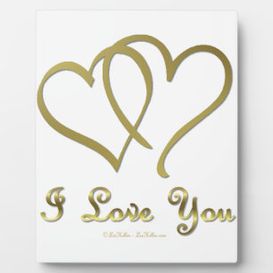 Plaque Photo Eventré Gold Hearts i Love You