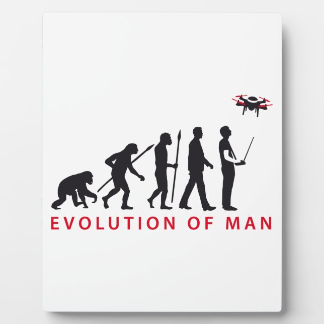 Plaque Photo évolution de l'homme contrôlant le drone (Devant)