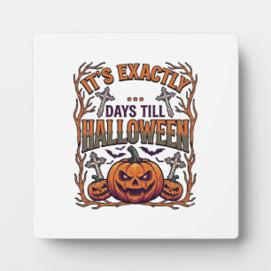Plaque Photo Exactement Jours Avant Halloween Citrouille Chauve