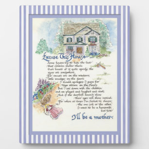 Plaque Photo Excusez cette maison Calligraphie - Audrey Jeanne