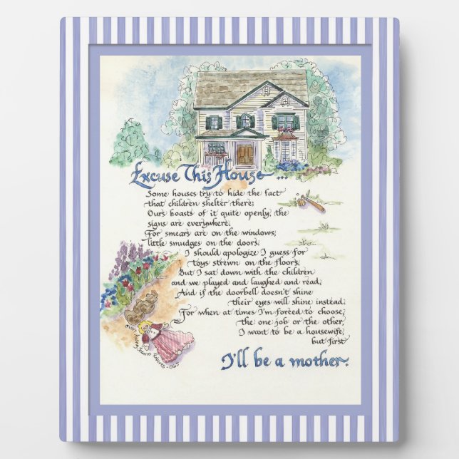 Plaque Photo Excusez cette maison Calligraphie - Audrey Jeanne (Devant)