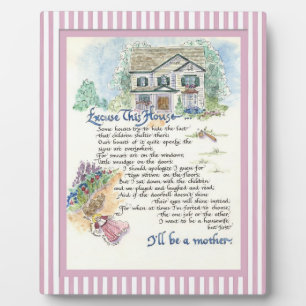 Plaque Photo Excusez cette maison Calligraphie - Audrey Jeanne