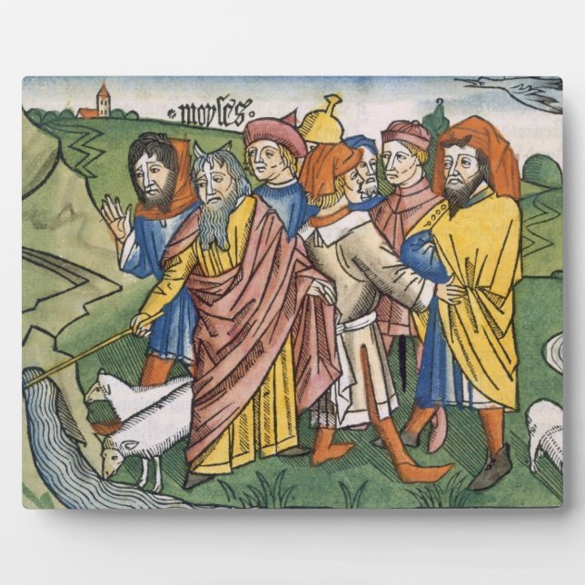 Plaque Photo Exodus 17 1-7 Moïse makes the water flow from the (Devant)