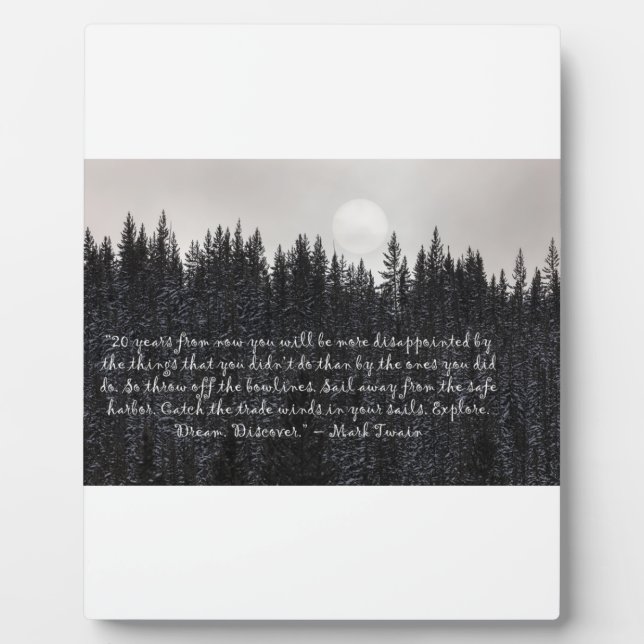 Plaque Photo Explorez. Rêvez. Découvrez. - Mark Twain (Devant)