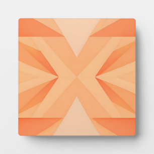 Plaque Photo Explosion Stellaire Géométrique Orange Chaud Abstr
