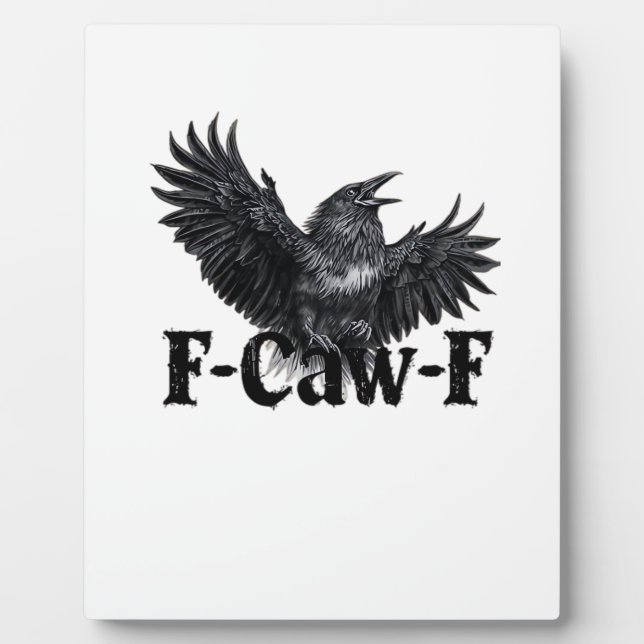 Plaque Photo F-Caw-F Angry Raven Art Print Gothic Crow Illustra (Devant)