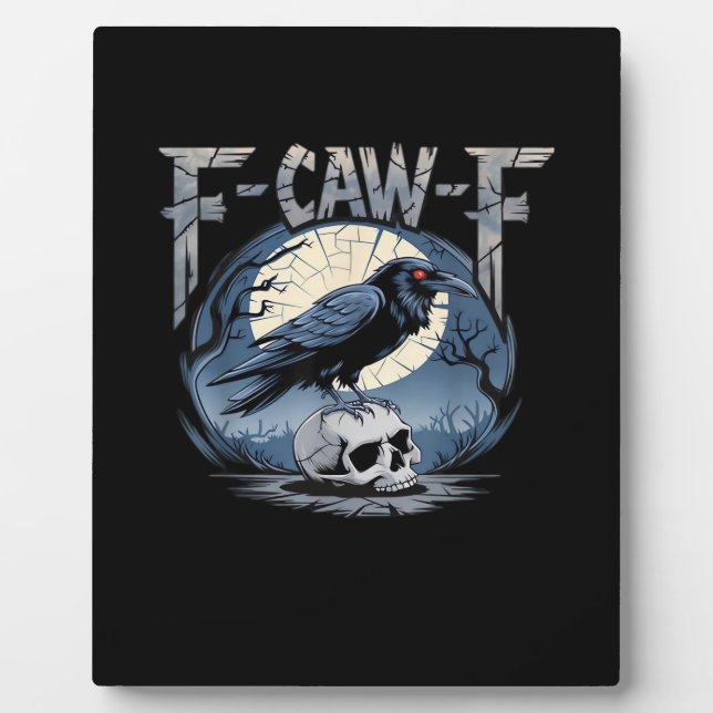 Plaque Photo F-Caw-F Corbeau Classique au Clair de Lune (Devant)