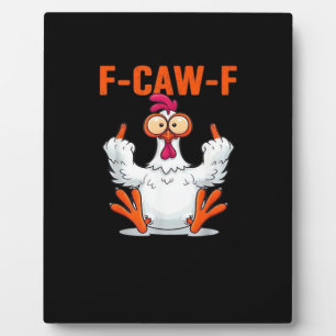 Plaque Photo F-Caw-F Funny Chicken Classique Minimaliste Propre