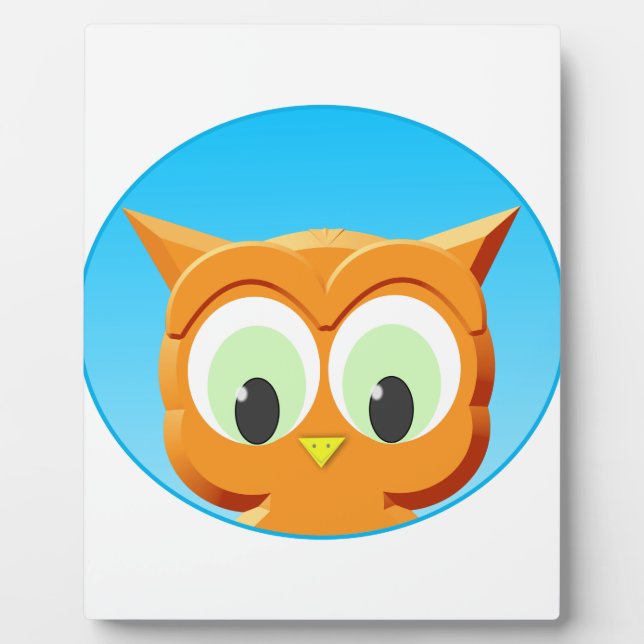 Plaque Photo Face D'Une Petite Chouette (Devant)