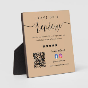 Plaque Photo Facebook Instagram Logo Qr Code Laissez-Nous Un Av