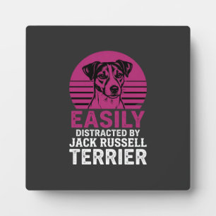 Plaque Photo Facilement distrait par Jack Russell Terrier