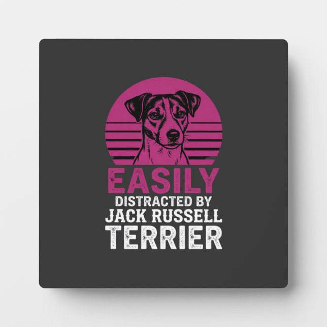 Plaque Photo Facilement distrait par Jack Russell Terrier (Devant)