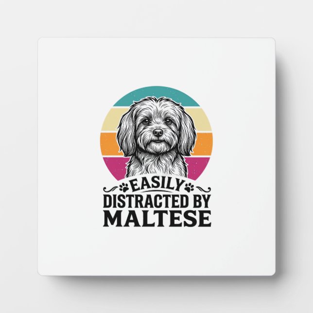 Plaque Photo Facilement Distrait Par La Conception De Chien Vin (Devant)