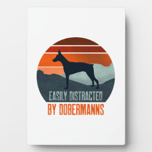 Plaque Photo Facilement Distrait Par La Promenade De Dobermanns