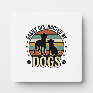 Plaque Photo Facilement distrait par les chiens Design silhouet