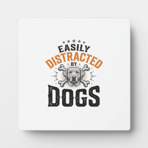 Plaque Photo Facilement Distrait Par Les Chiens Design Vintage