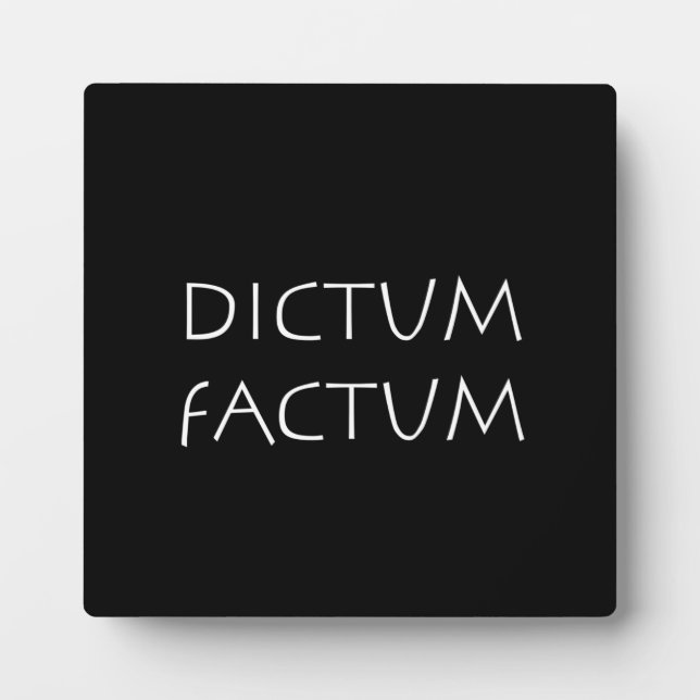 Plaque Photo Factum dictum (Devant)