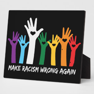 Plaque Photo Faire du racisme une mauvaise main de coeur Tablet