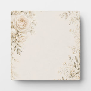 Plaque Photo Faire-part de mariage neutre avec des florales raf