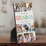 Plaque Photo Famille de collage photo Rainbow Love Grandma<br><div class="desc">Un cadeau d'anniversaire, de Fête des Mères ou de Fête des Mères réfléchi et moderne : Une plaque de collage photo Instagram branché avec votre message personnel et les noms de la meilleure grand-mère jamais. La typographie pastel à l'arc-en-ciel sur fond d'ivoire doux en fait un souvenir joyeux et élégant...</div>