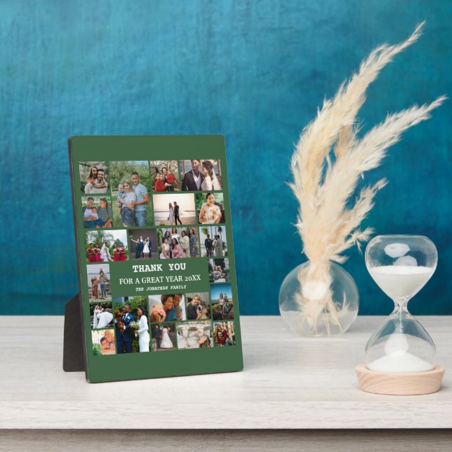 Plaque Photo Famille de fin d'année 22 Photo Collage (Côté)