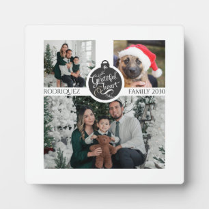 Plaque Photo Famille de Noël moderne 4 Photo Collage