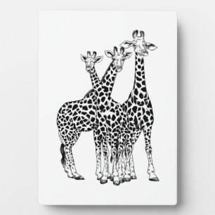 Plaque Photo Famille Giraffe