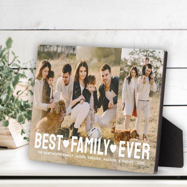 Plaque Photo Famille Nom photo Meilleure famille Jamais Collage (Créateur téléchargé)