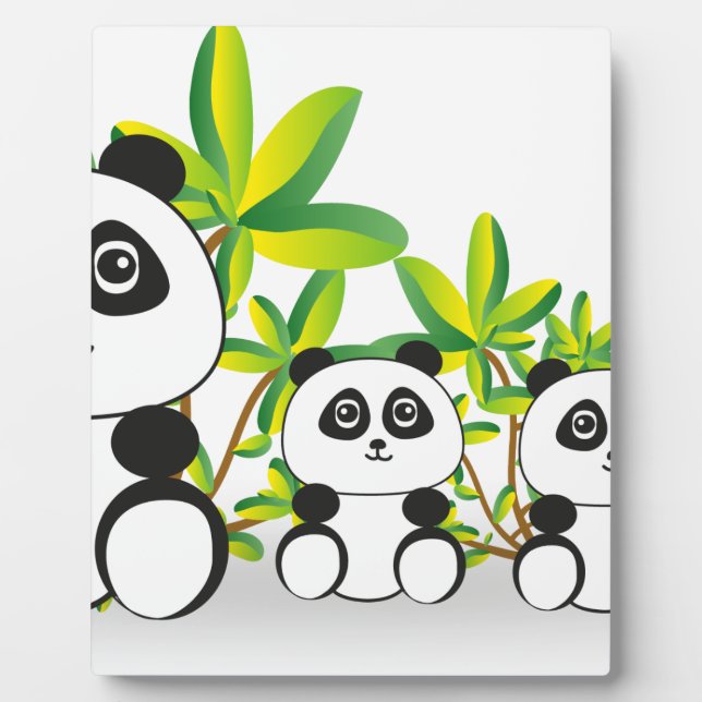Plaque Photo Famille Panda (Devant)