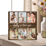 Plaque Photo Famille papa - Fête des pères Bois Photo Collage<br><div class="desc">Célébrez votre père avec la Fête des pères "Best Dad Ever" Photo Collage Plaque, un hommage sincère à l'homme qui signifie le monde pour vous. Cette plaque magnifiquement conçue présente un collage photo de haute qualité et personnalisable, vous permettant de présenter des souvenirs et des moments spéciaux. Le collage est...</div>