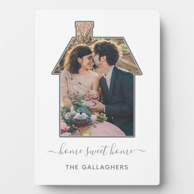 Plaque Photo Famille Photo Maison Forme Mariage de chauffage do (Devant)