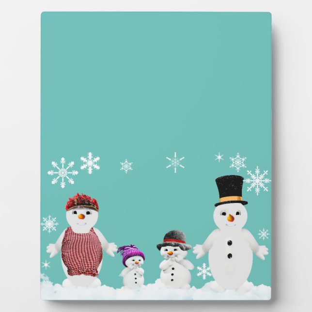 Plaque Photo famille snowman (Devant)