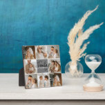 Plaque Photo Family Collage Photo & Personalized Grey Gift<br><div class="desc">Create a beautiful and personalized family collage with eight photos, accompanied by a personalized family name in grey. This unique and thoughtful gift is perfect for commemorating special moments and celebrating the love and bond within a family. The collage features eight carefully selected photos that you can provide, showcasing cherished...</div>