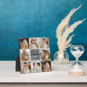 Plaque Photo Family Collage Photo & Personalized Grey Gift