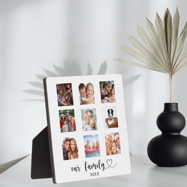 Plaque Photo Family photo collage script heart (Créateur téléchargé)