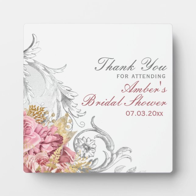 Plaque Photo Fancy Pink Floral Mariage (Devant)