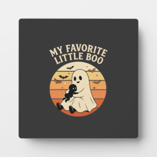 Plaque Photo Fantôme de bébé Halloween Little Boo préféré Rétro