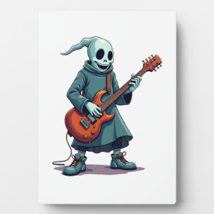Plaque Photo Fantôme jouant de la guitare � T-shirt Halloween m