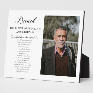 Plaque Photo Father of Groom Photo Dear Lord Memorial Wedding