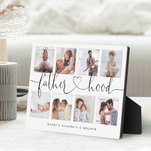 Plaque Photo Fatherhood Script   Gift For fathers Photo Collage